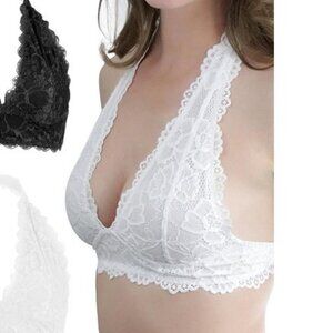 NWOT White Lace Halter Bralette